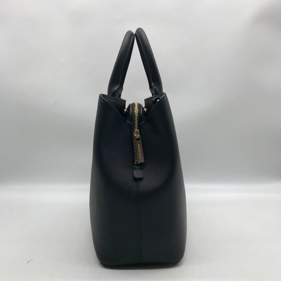 Michael Kors Black Saffiano Leather Middle Zip Savannah Convertible Tote - Picture 4 of 10